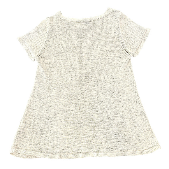 Eileen Fisher Cream Round Neck Short Sleeve Organic Cotton Blend Sweater… - Picture 5 of 7
